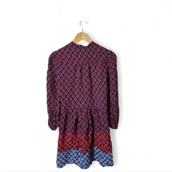 Gap Shamrock Clover Patterning Tie Neck Long Sleeve Dress SZ 6 - Picture 4 of 6